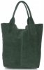 GEANȚĂ DIN PIELE shopper bag Vittoria Gotti verde de sticlă V5190